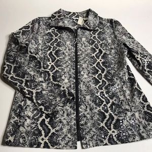 VINTAGE Laura Ashley Faux Snakeskin ZIP Blazer